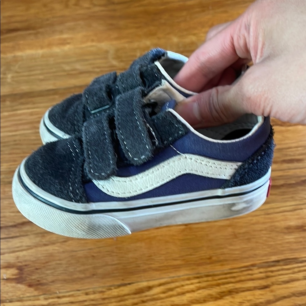 Vans Blue and Cream Velcro Sneakers for Easy Wear
